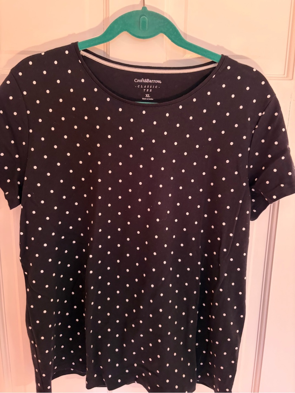 Croft & Barrow Black Polka Dot Short Sleeve tee xl